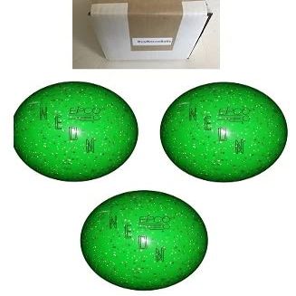 BuyBocceBalls - EPCO Duckpin Bowling Balls - - (5 inch- 3lbs. 8 oz.) Pack of 3 - Neon Speckled - Green - Made in USA