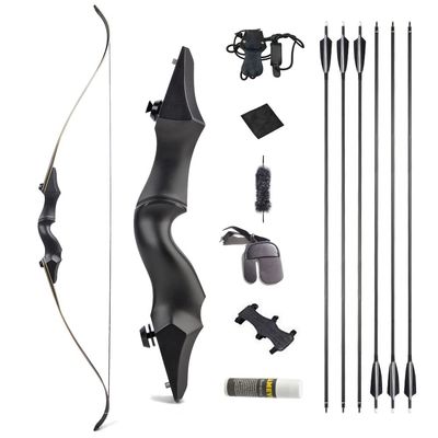 58/60 Inch Takedown Recurve Bow 25-65Lbs American Hunting Bow Magnesium Alloy Metal Riser Right Hand Longbow for Adult Beginner Hunting Target Practice (25 Lbs, 58 inch/Bow Set)
