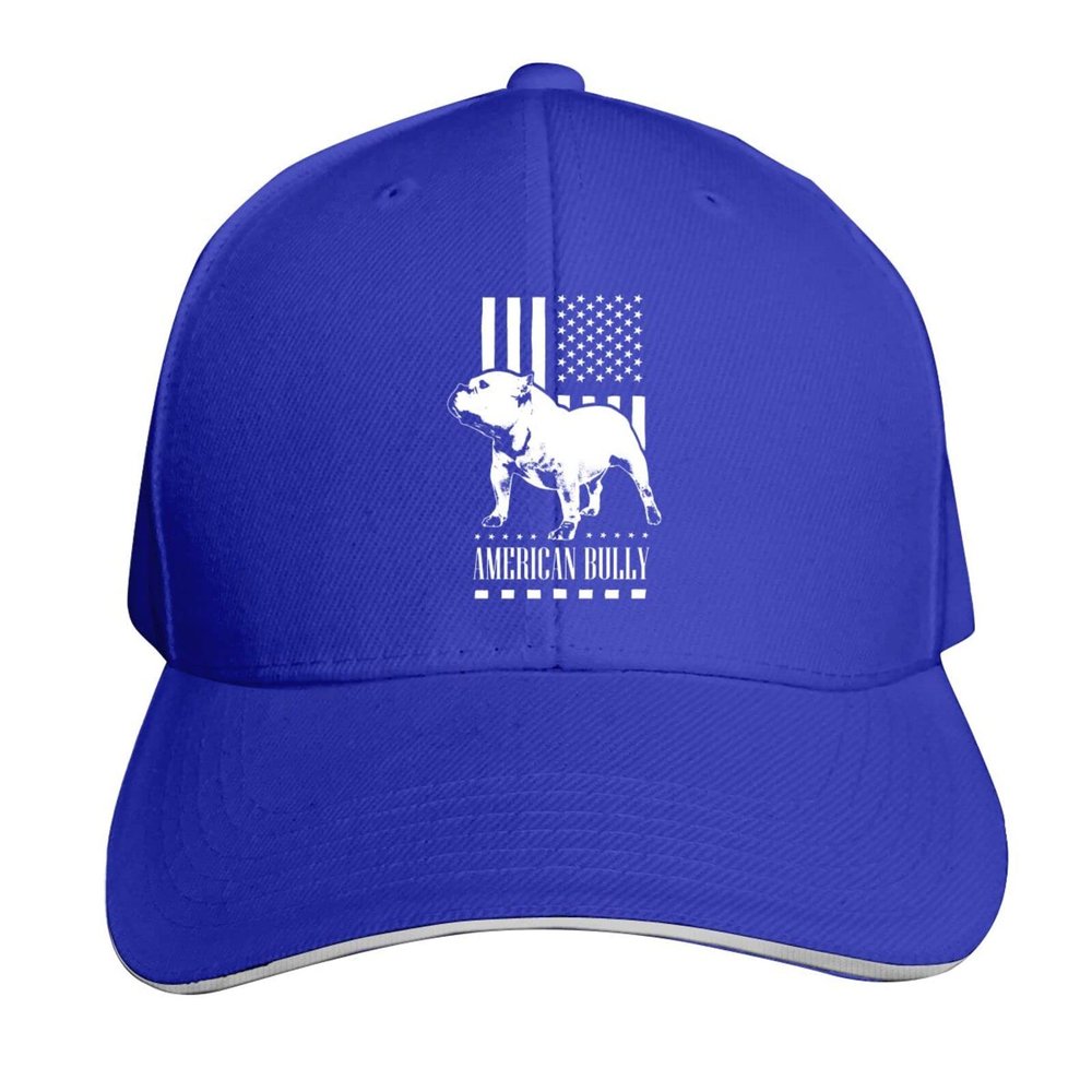 American Flag Bully Unisex Adjustable Baseball Casquette Hats Sandwich Cap Blue