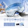 Dizokizo Ski Goggles Interchangeable Spherical Lens for Skiing Snowboard Anti-fog 100% UV Protection Triple Breathable Foams for Kids REVO Silver view 2