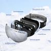 Dizokizo Ski Goggles Interchangeable Spherical Lens for Skiing Snowboard Anti-fog 100% UV Protection Triple Breathable Foams for Kids REVO Silver view 3