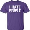 X-Large Purple Youth I Hate People Funny Gift T-Shirt view 1