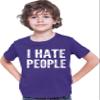 X-Large Purple Youth I Hate People Funny Gift T-Shirt view 2