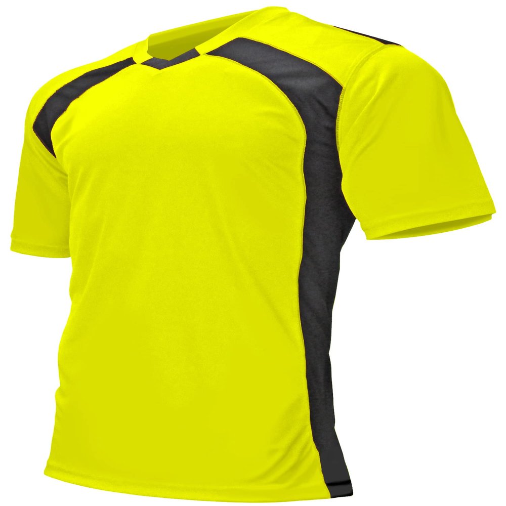 Epic Adult Madrid V-Neck Yellow/Black Soccer Jersey S