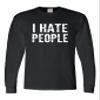 3X-Large Black Mens I Hate People Funny Gift Long Sleeve T-Shirt view 1