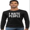 3X-Large Black Mens I Hate People Funny Gift Long Sleeve T-Shirt view 2