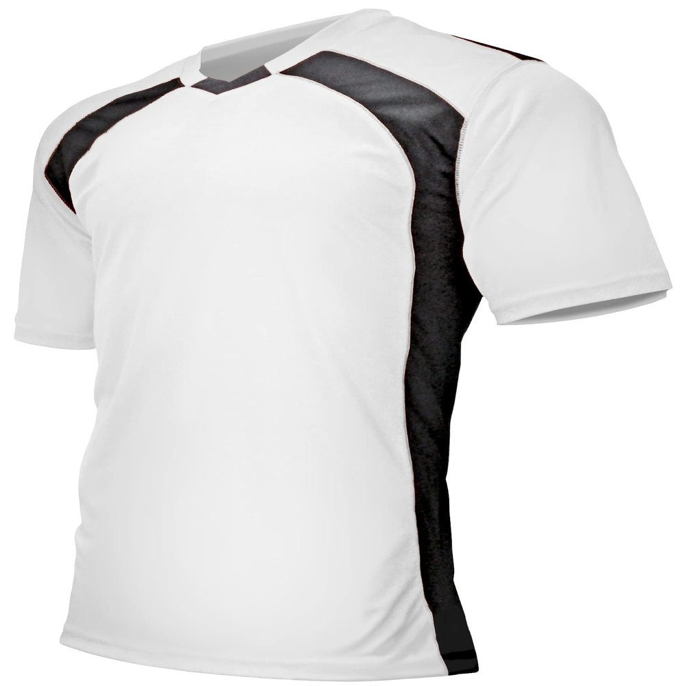 Epic Adult Madrid V-Neck White/Black Soccer Jersey S