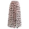 CHICWISH Women's Blush Pink 3D Heart Double-Layered Mesh Tulle Maxi Skirt, Size S-M view 1
