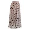 CHICWISH Women's Blush Pink 3D Heart Double-Layered Mesh Tulle Maxi Skirt, Size S-M view 2