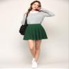 MBJ WB2382 Women's Casual Mini Flared Plain Pleated Skater Skirt with Shorts M Green view 4