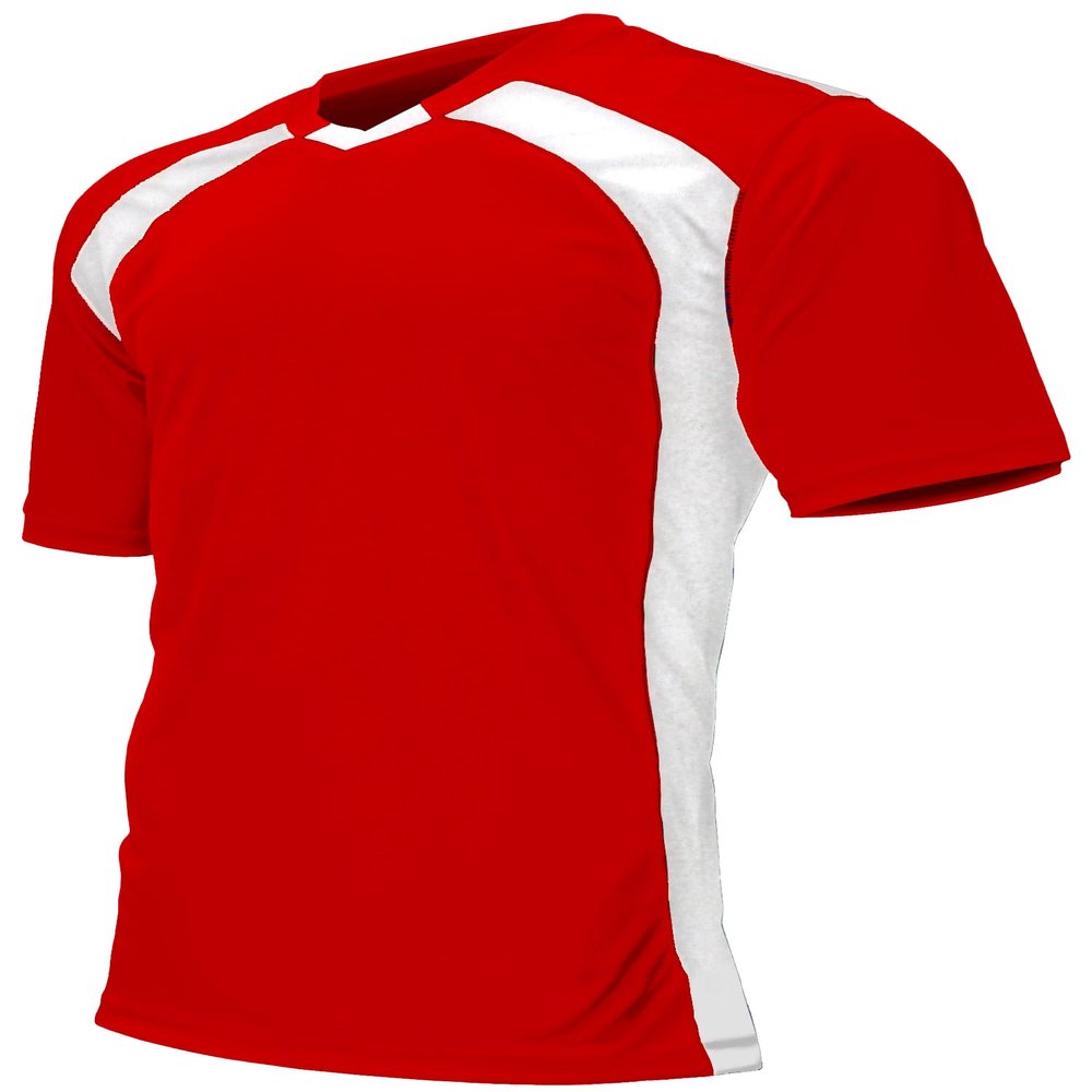 Epic Adult Madrid V-Neck Red/White Soccer Jersey M