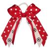 Soccer Polka Dot Small Bow, white pony band, Made in the USA (Red), many colors view 1