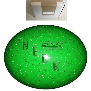 BuyBocceBalls - EPCO Duckpin Bowling Balls - - (4 3/4 inch- 3lbs. 10 oz.) Single - Neon Speckled - Green - Made in USA