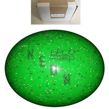 BuyBocceBalls - EPCO Duckpin Bowling Balls - - (4 3/4 inch- 3lbs. 10 oz.) Single - Neon Speckled - Green - Made in USA