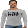 3X-Large Athletic Heather Mens I Hate People Funny Gift Long Sleeve T-Shirt view 2
