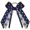 Soccer Polka Dot Small Bow, white pony band, Made in the USA (Navy), many colors view 1
