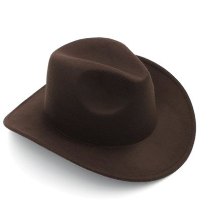Kids Boys Girls Felt Cowboy Hat Wool Blend Children Western Cowgirl Cap (Coffee), 3-8 Years old