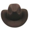 Kids Boys Girls Felt Cowboy Hat Wool Blend Children Western Cowgirl Cap (Coffee), 3-8 Years old view 2