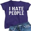 3X-Large Purple Women I Hate People Funny Gift T-Shirt view 1