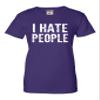 3X-Large Purple Women I Hate People Funny Gift T-Shirt view 3