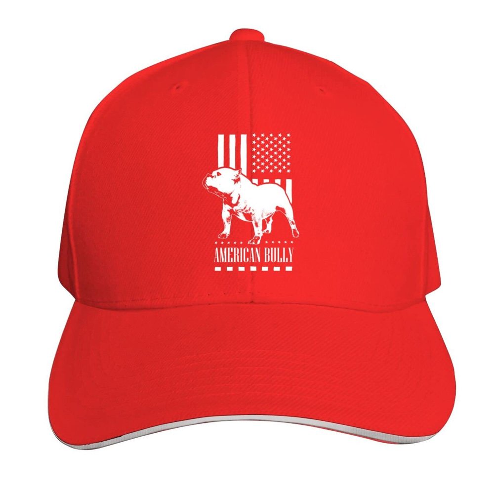 American Flag Bully Unisex Adjustable Baseball Casquette Hats Sandwich Cap Red