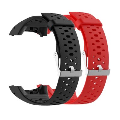 Huwokxix Watch Strap compatible with Polar M430 M400, Adjustable Silicone Sports Replacement Band for Polar M400/M430 Smart Watch (black+red)