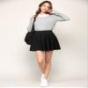 MBJ WB2382 Women's Casual Mini Flared Plain Pleated Skater Skirt with Shorts L Black view 4
