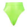 ACSUSS Women Sexy Oil Shiny Panties High Waist Tummy Control Thin Smooth Lingerie Lifting Hip Briefs 2# Fluorescent Green XX-Large view 4