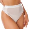 ACSUSS Women Sexy Oil Shiny Panties High Waist Tummy Control Thin Smooth Lingerie Lifting Hip Briefs 2# White X-Large view 2