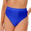 ACSUSS Women Sexy Oil Shiny Panties High Waist Tummy Control Thin Smooth Lingerie Lifting Hip Briefs 2# Blue Large view 3
