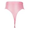FEESHOW Women Shiny Bikini Bottoms Silky Bikini High Waist Tights Underwear Oily Briefs Yoga Shorts 2# Pink X-Large view 4