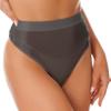 ACSUSS Women Sexy Oil Shiny Panties High Waist Tummy Control Thin Smooth Lingerie Lifting Hip Briefs 2# Grey X-Large view 1