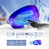 Dizokizo Ski Goggles Interchangeable Spherical Lens for Skiing Snowboard Anti-fog 100% UV Protection Triple Breathable Foams for Kids REVO Blue view 2