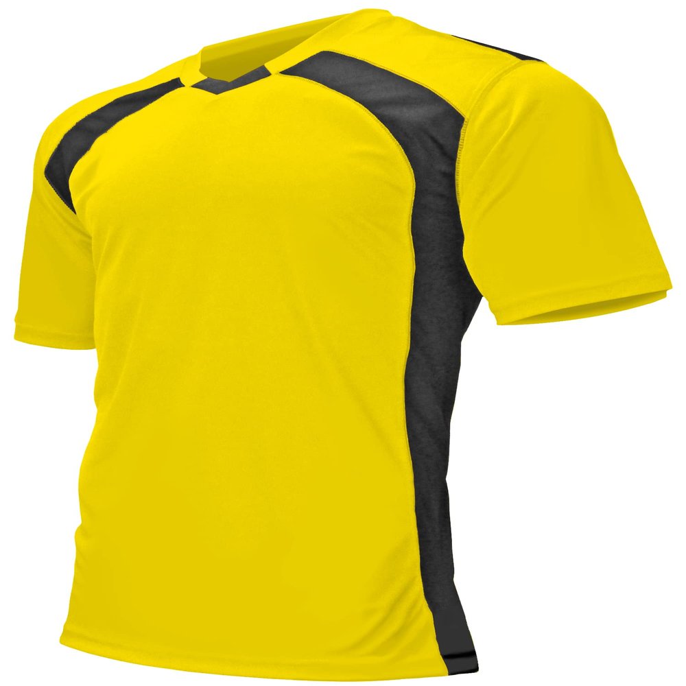 Epic Adult Madrid V-Neck Yellow/Black Soccer Jersey L