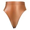 ACSUSS Women Sexy Oil Shiny Panties High Waist Tummy Control Thin Smooth Lingerie Lifting Hip Briefs 2# Coffee XX-Large view 4