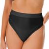 Hedmy Women Oil Glossy Seamless High Waist Booty Shorts Hot Pants High Cut Briefs Rave Dance Bottoms Black Large view 2