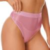 Hedmy Women Oil Glossy Seamless High Waist Booty Shorts Hot Pants High Cut Briefs Rave Dance Bottoms Pink X-Large view 3