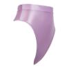 Hedmy Women Oil Glossy Seamless High Waist Booty Shorts Hot Pants High Cut Briefs Rave Dance Bottoms Light Purple Medium view 4
