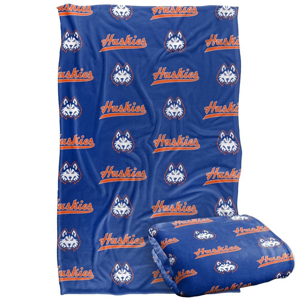 Houston Christian University Huskies Blanket, 36"x58" Logo Pattern, Silky Touch Super Soft Throw