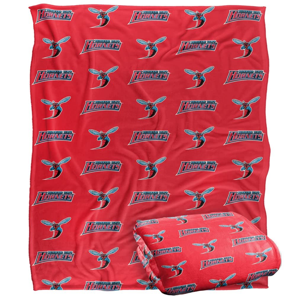 Delaware State University Hornets Blanket, 50"x60" Logo Pattern, Silky Touch Super Soft Throw