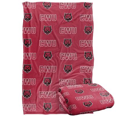 Central Washington University Wildcats Blanket, 36"x58" Logo Pattern, Silky Touch Super Soft Throw