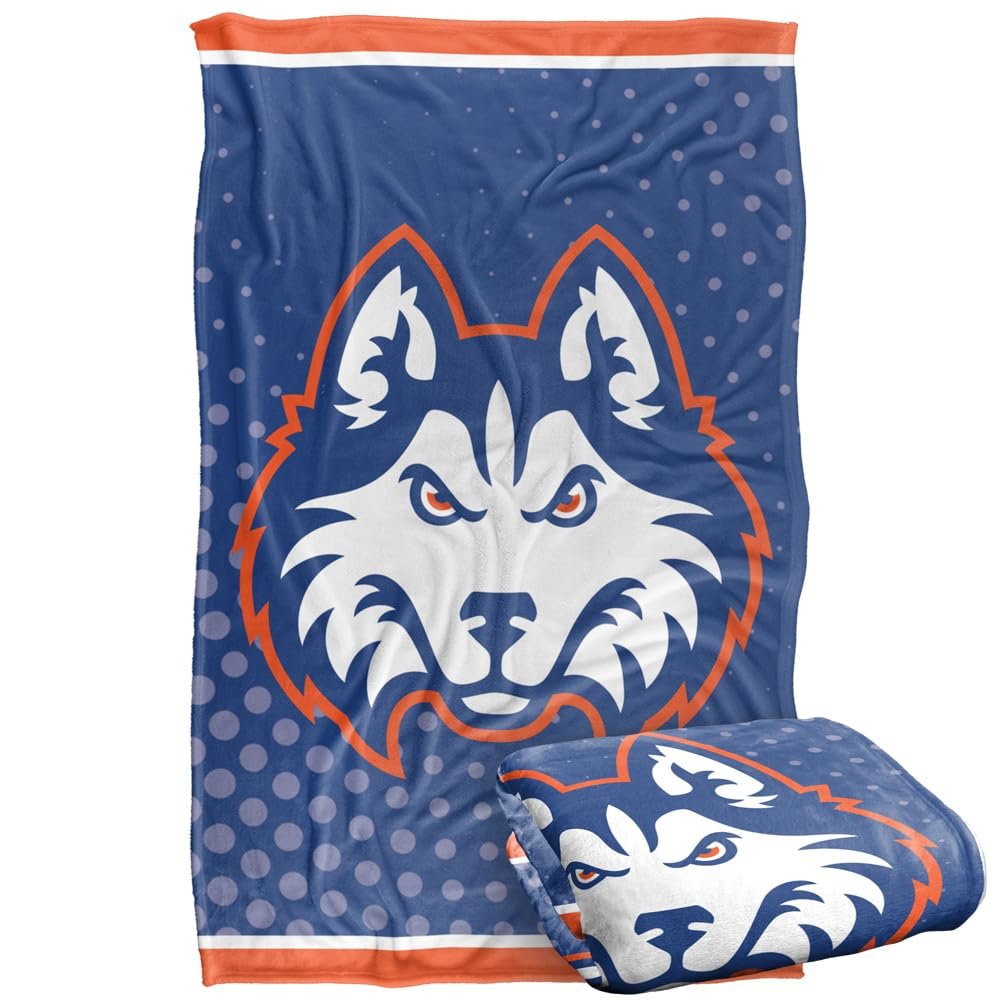 Houston Christian University Huskies Blanket, 36"x58" Logo Dots, Silky Touch Super Soft Throw