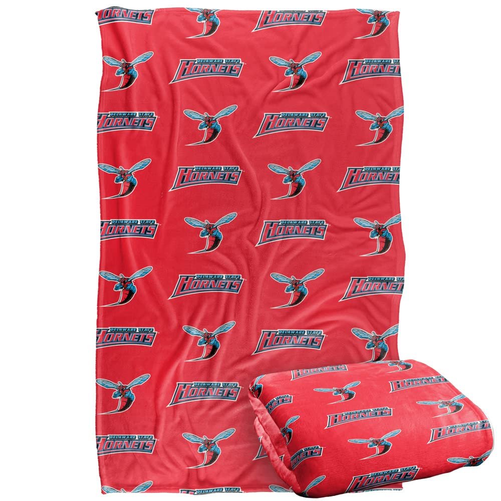 Delaware State University Hornets Blanket, 36"x58" Logo Pattern, Silky Touch Super Soft Throw