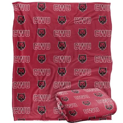 Central Washington University Wildcats Blanket, 50"x60" Logo Pattern, Silky Touch Super Soft Throw