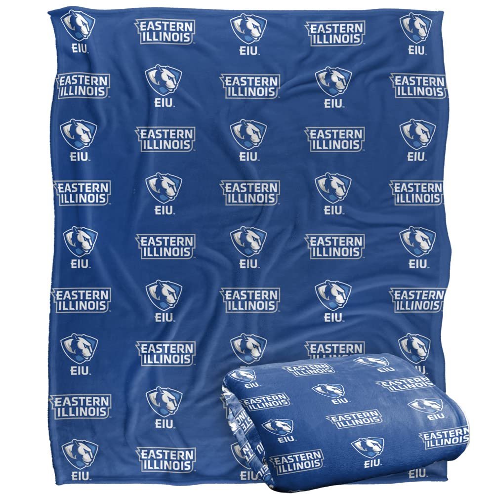 Eastern Illinois University Panthers Blanket, 50"x60" Logo Pattern, Silky Touch Super Soft Throw