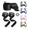BREAKING LIMITS Set of Lifting Straps & Wrist Wraps - 2 Wrist Bandages, 2 Lifting Aids - Strength Training, Weight Lifting, Bodybuilding, Lift Training, Powerlifting, One Size | (Black) view 1