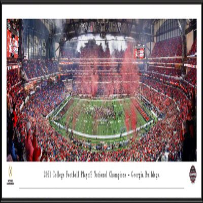 Georgia Bulldogs, 2021 College Football National Champions - 40.25x13.75-inch Standard Framed Print by Blakeway Panoramas