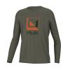 HUK Kids' Standard Pursuit Long Sleeve Sun Protecting Fishing Shirt, Reflection-Moss, Small view 1