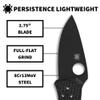 Spyderco Persistence Lightweight Pocket Knife - Durable Black Oxide Blade with Bi-Directional Textured FRN Handle - Everyday Carry Folding Knife for Tactical End Users view 3