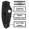 Spyderco Persistence Lightweight Pocket Knife - Durable Black Oxide Blade with Bi-Directional Textured FRN Handle - Everyday Carry Folding Knife for Tactical End Users view 4